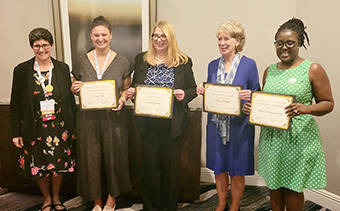 AGESW President Nancy Kusmaul with 2023 award winners